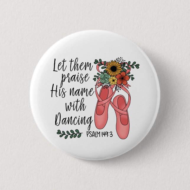 Ballet Shoes Ballerina Christian Quote Knapp (Framsida)