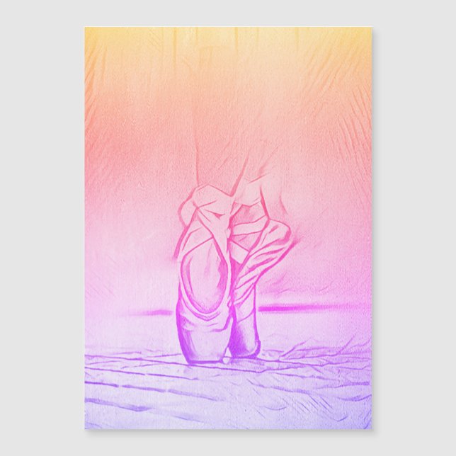 Ballet Shoes Rainbow Ballerina Magnetic Card (Framsida)