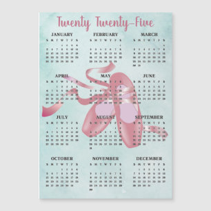 Ballet Shoes Tofflor 2025 Calendar Magnetic Card