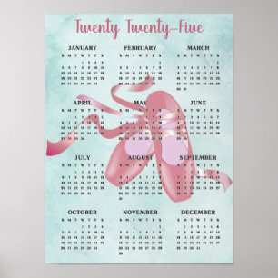 Ballet Shoes Tofflor Dance 2025 Calendar Poster