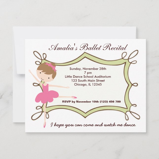 Ballet skäl inbjudningar (Framsida)