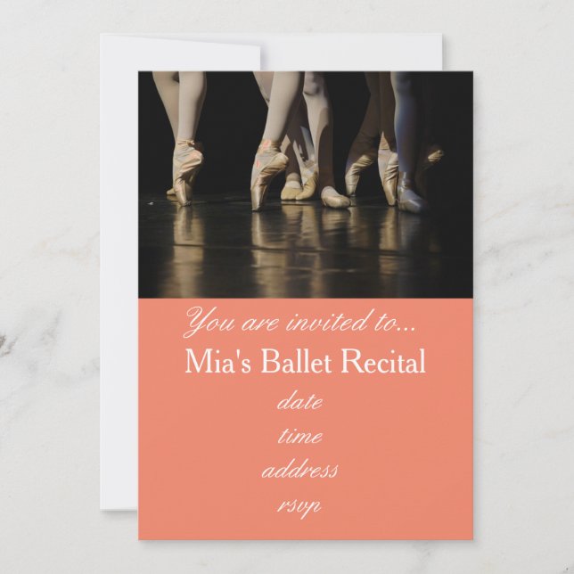 Ballet Skäl om rosa ballerina Inbjudningar (Framsida)