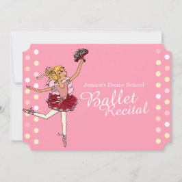 Ballet Skälskäl - barn, ballerina rosa inbjudninga Inbjudningar