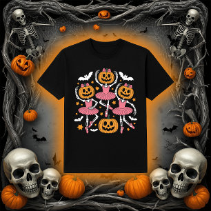 Ballet Skeleton Pumpkin Rosa Tutu Dance T Shirt