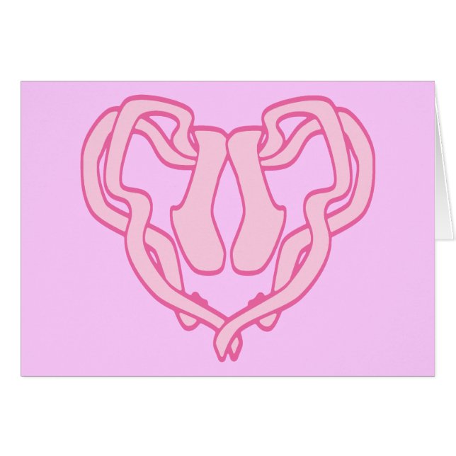 Ballet Slipper Heart Hälsningskort (Framsidan Horizontal)