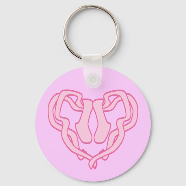 Ballet Slipper Heart Nyckelring (Framsida)