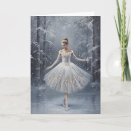 Ballet Snö drottning Snowflake Ballerina Jul Helgkort