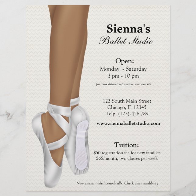 Ballet Studio Reklamblad (Framsidan)