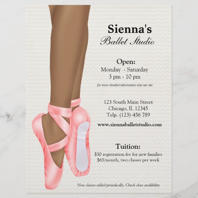 Ballet Studio Reklamblad (Framsidan)
