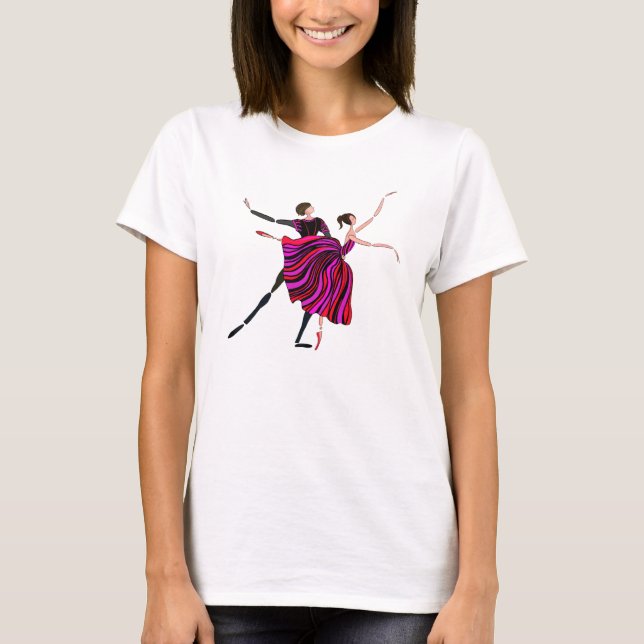 BALLET T-SHIRT, BALLET DANCING COUPLE, ROMANTIC TRÖJA (Framsida)