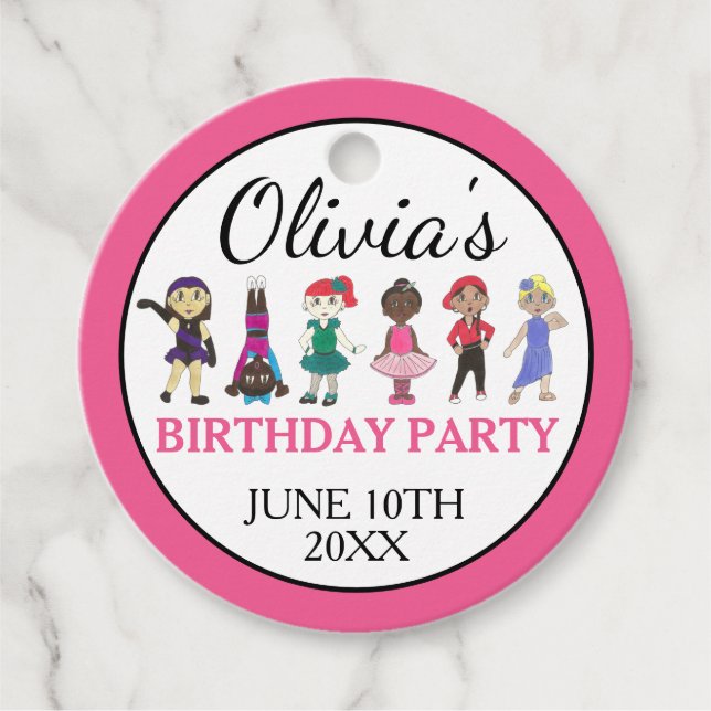 Ballet Tap Jazz Acro Lyrical Dancer Födelsedagsfes Gåvor Etiketter (Framsida)