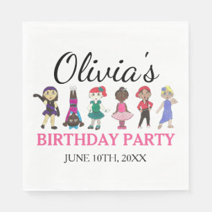 Ballet Tap Jazz Acro Lyrical Dancer Födelsedagsfes Pappersservett