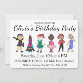 Ballet Tap Jazz Lyrical Dancer Födelsedagsfest Inbjudningar