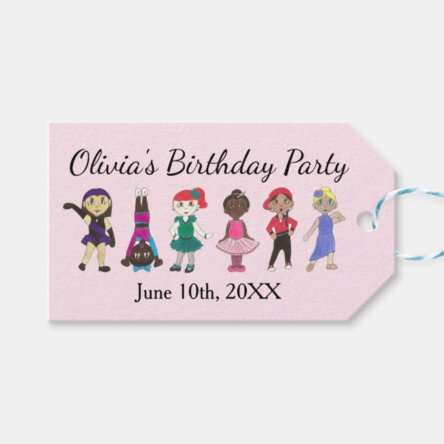 Ballet Tap Jazz Lyrical Dancer Födelsedagsfest Presentetikett (Framsidan (Horisontell))