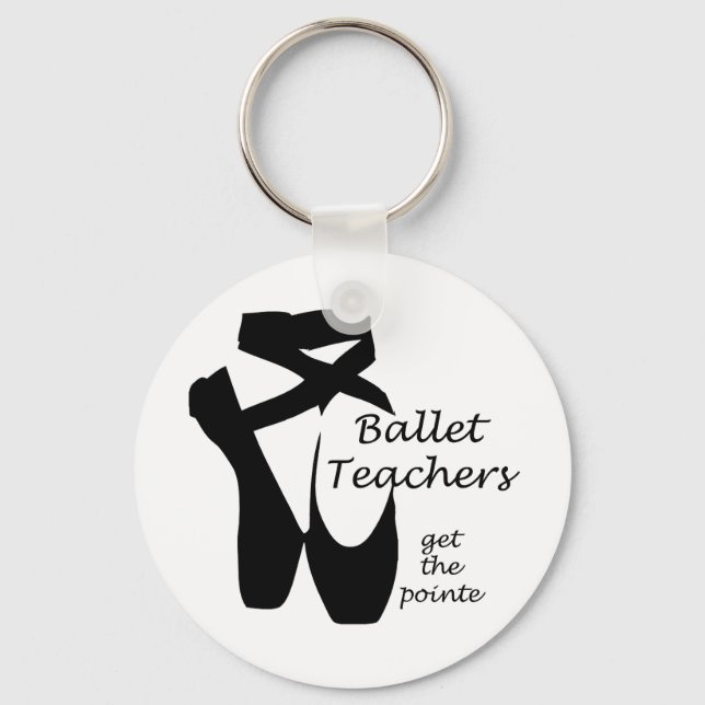 Ballet Teacher Ballerina Pointe Shoes Keychain Nyckelring (Framsida)