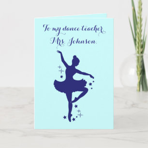 Ballet Teacher Tack Dancer med Stars Kort