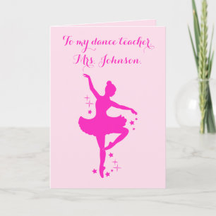Ballet Teacher Tack Dancer med Stars Kort