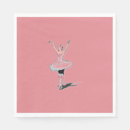 Ballet Theme Rosa Ballerina Girl Birthday Pappersservett