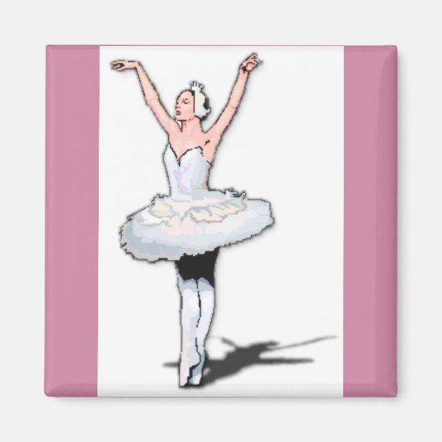 Ballet Theme Rosa Ballerina Magnet (Framsidan)