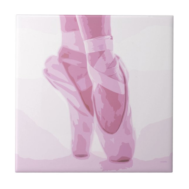 Ballet Tofflor Dancer Ballerina Dance Shoes Rosa Kakelplatta (Framsidan)