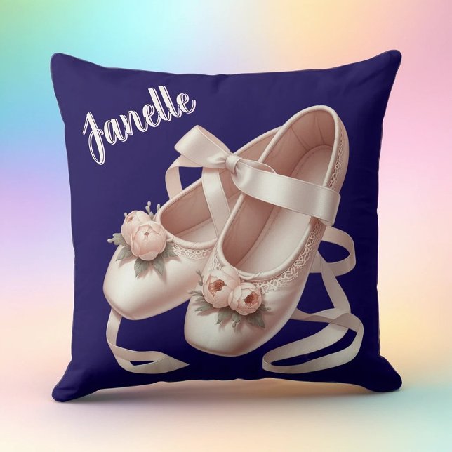 Ballet Tofflor med Ribbon & Peony Embellishations Kudde (Skapare uppladdad)