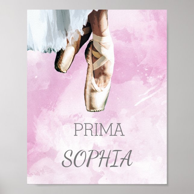 Ballet Tofflor Personal Prima Pointe Rosa Poster (Framsidan)