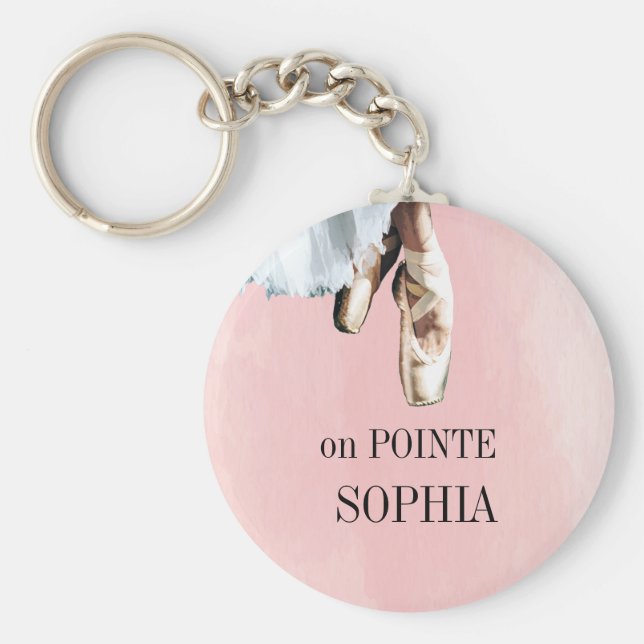 Ballet Tofflor Pointe Personal Rosa Nyckelring (Framsidan)