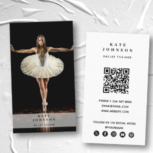 Ballet Trainer Dancer Photo Social Media QR-kod Visitkort