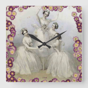BALLET WALL CLOCK - DESIGNER CLOCKS - RUTELLI GIFT FYRKANTIG KLOCKA