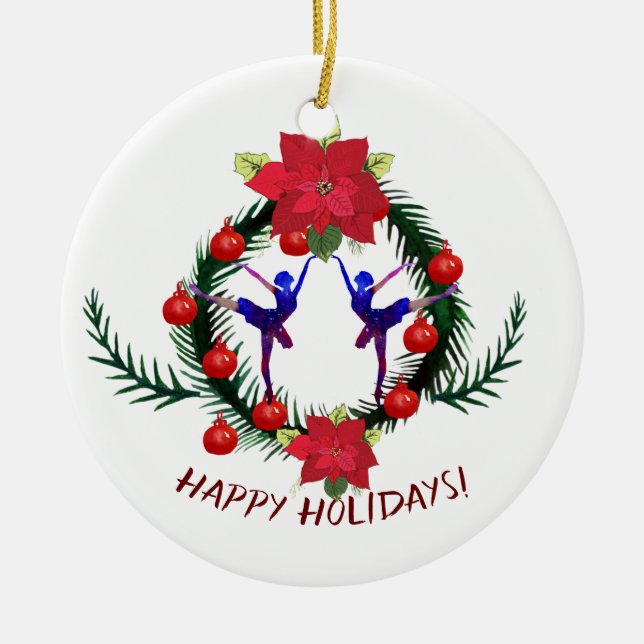 Ballet Winter Helgdagars Art Julgransprydnad Keramik (Framsidan)