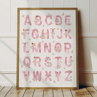 Balletalfabet ABC-affisch Barnkammardekor Poster