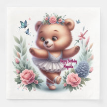 Balletbjörn Födelsedagsservetter