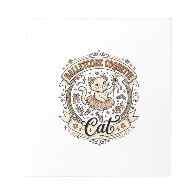 Balletcore Coquette Katt Balletcore Coquette Katt  Anteckningsblock (Framsida)