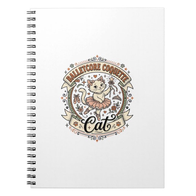 Balletcore Coquette Katt Balletcore Coquette Katt  Anteckningsbok (Framsidan)