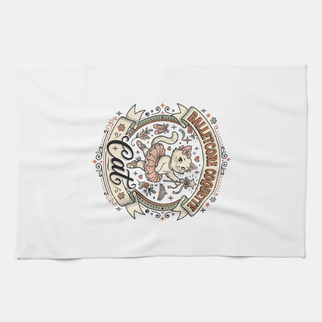 Balletcore Coquette Katt Balletcore Coquette Katt  Kökshandduk (Horisontell)