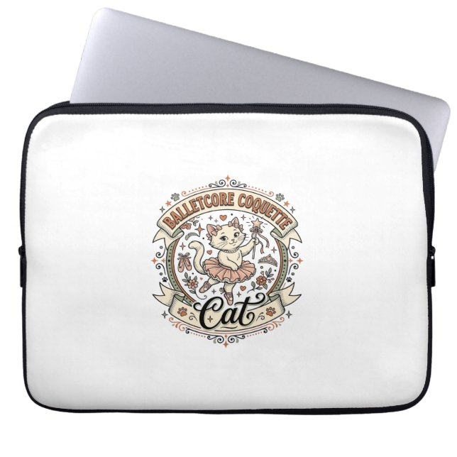Balletcore Coquette Katt Balletcore Coquette Katt  Laptop Fodral (Framsidan)