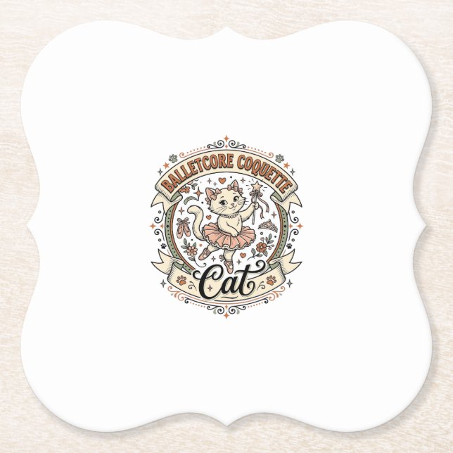 Balletcore Coquette Katt Balletcore Coquette Katt  Underlägg Papper (Framsida)