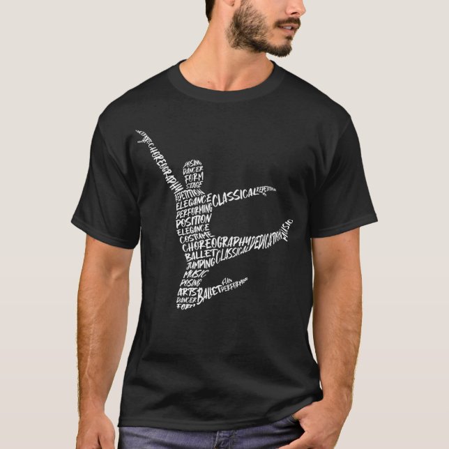 Balletdans typografi Man Pojkar Balett T Shirt (Framsida)