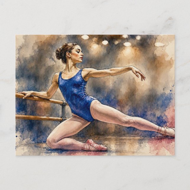 Balletdansare i graciös pose,  vykort (Framsida)