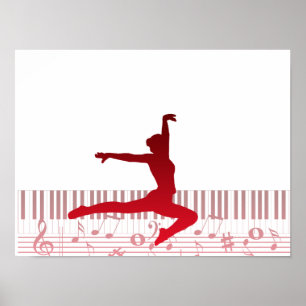 Balletdansare på ett tangentbord poster
