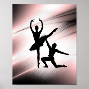Balletpar Dansar Rosa Accent Poster