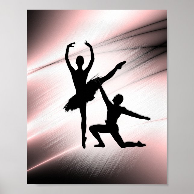 Balletpar Dansar Rosa Accent Poster (Framsidan)