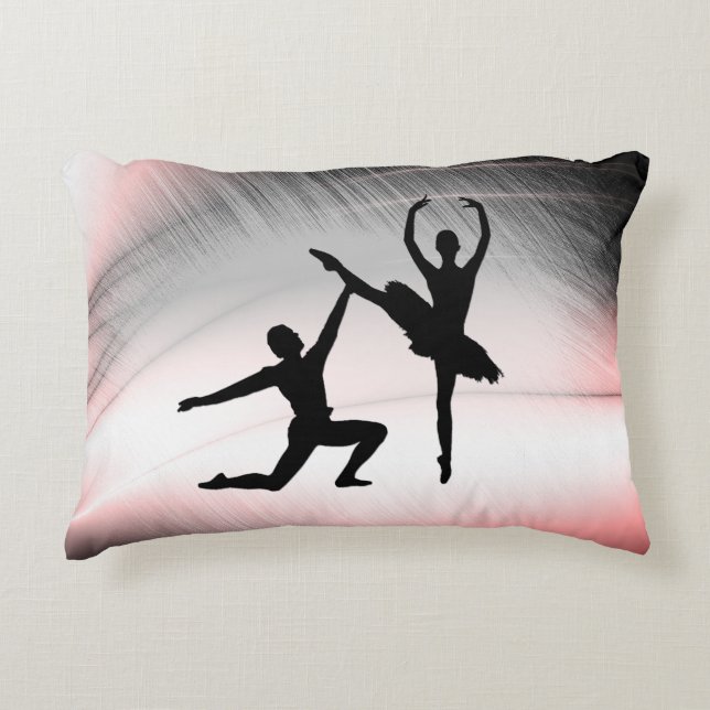 Balletpar Dansar Rosa Accent Prydnadskudde (Framsidan)