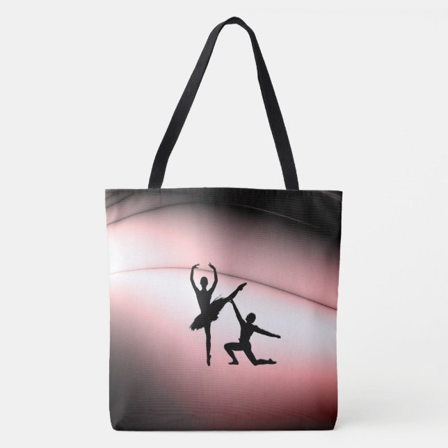 Balletpar Dansar Rosa Accent Shoppingväska Tygkasse (Framsida)