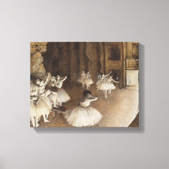 Balletrepetition på scen | Edgar Degas Canvastryck (Framsida)