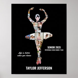 Balletsdans Anpassad Fotokollage Flicka Balettdans Poster