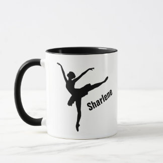 Balletsiluett i arabeskställning mugg