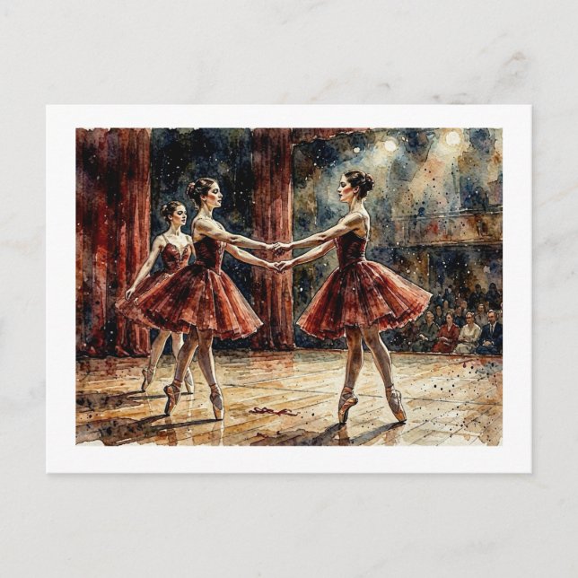 Ballett Trio-framträdande,  Vykort (Framsida)
