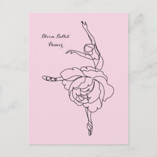 Ballettdansare med Blommigt Touch-anpassad Vykort
