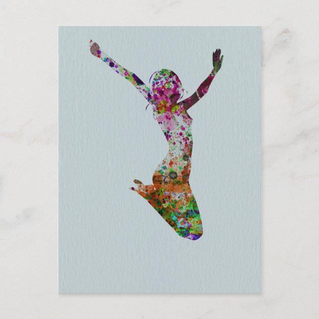 Ballette-vattenfärg Vykort (Framsida)